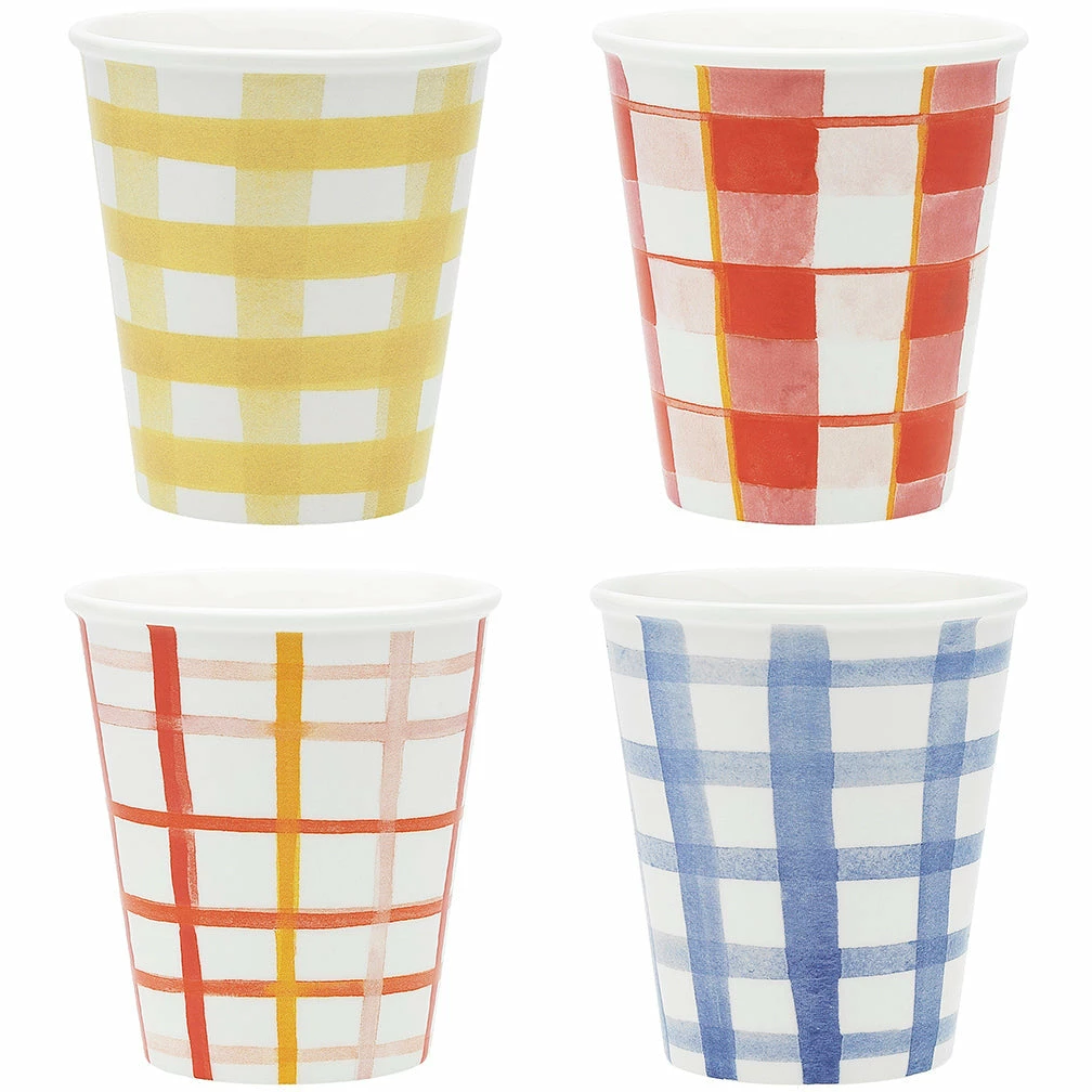 Ecology Ripe Latte Cups 250ml Set of 4 Gingham 3 Ecology Ripe Latte Cups 250ml Set of 4 Gingham