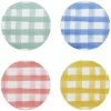 Ecology Ripe Set of 4 Coasters 10 x 10cm Gingham Round