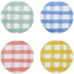 Ecology Ripe Set of 4 Coasters 10 x 10cm Gingham Round