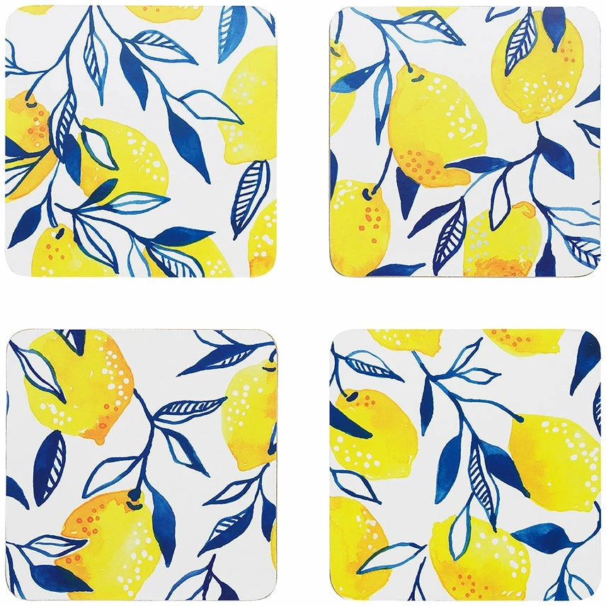 Ecology Punch Set of 4 Coasters 10 x 10cm Lemon 3 Ecology Punch Set of 4 Coasters 10 x 10cm Lemon