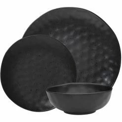 Ecology Speckle Dinner Set 12 Piece - Ebony