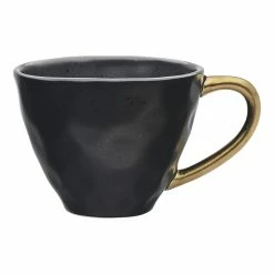 Ecology Speckle Mug 380ml Ebony with Gold Handle